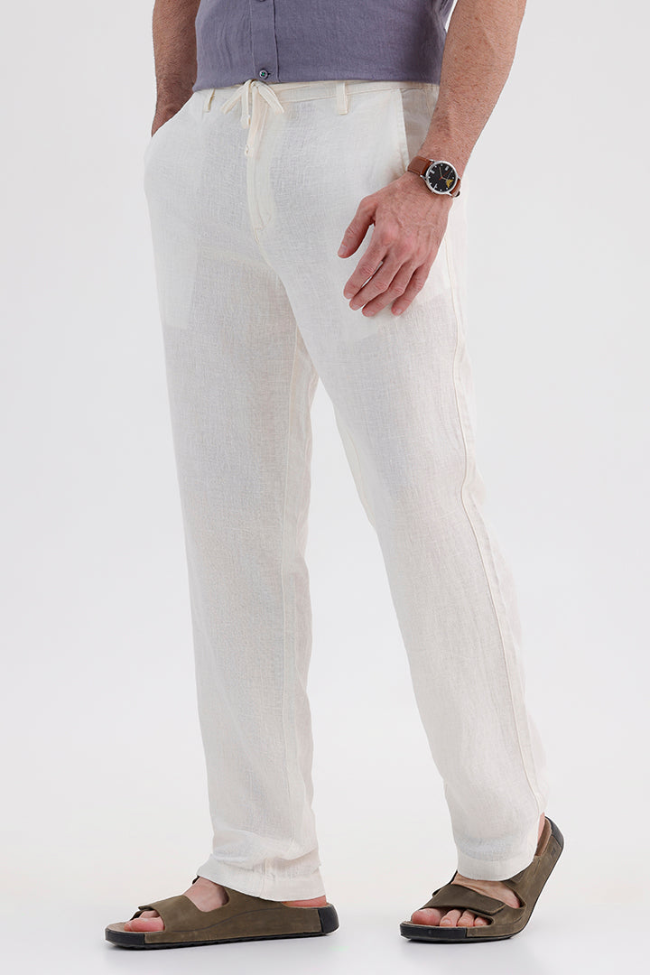 OFF WHITE LINEN TROUSER
