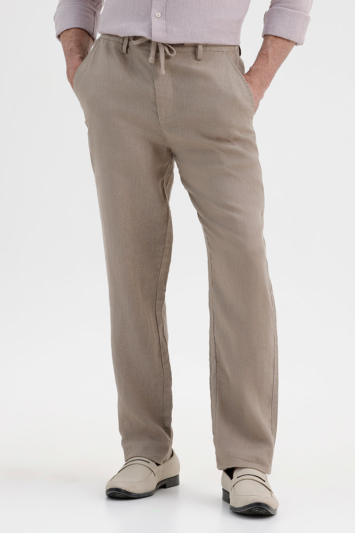 OLIVE GREEN LINEN TROUSER
