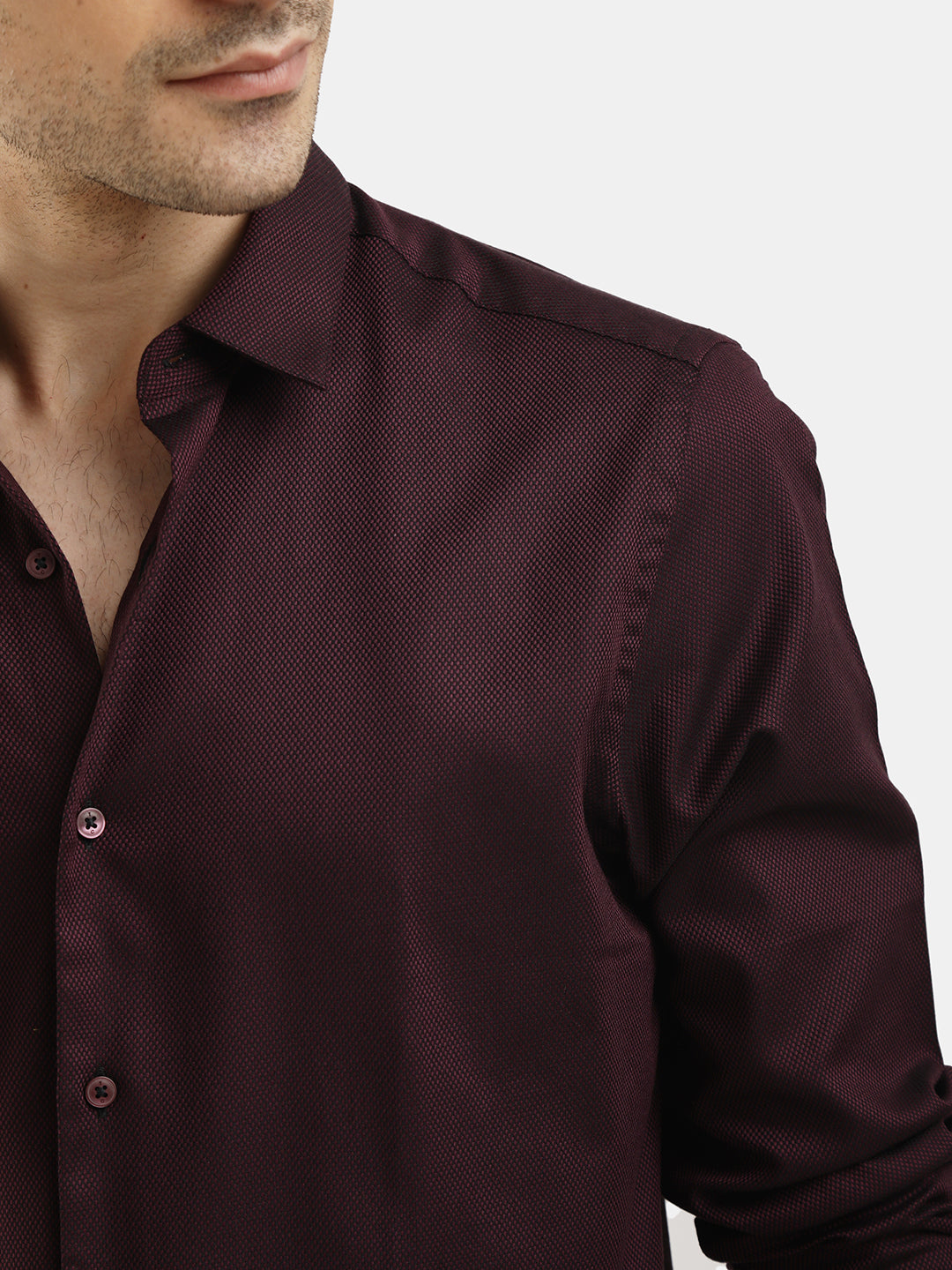 PLAIN DOBBY MAESTRO WINE SHIRT