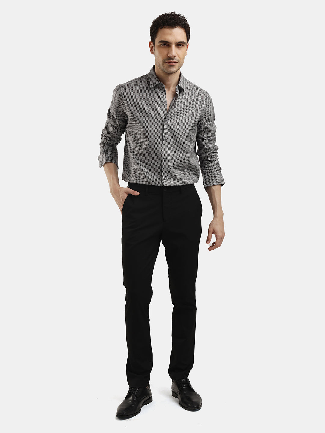GREY DOBBY JACQUARD SHIRT