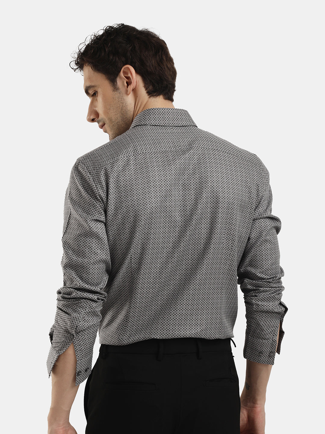 GREY DOBBY JACQUARD SHIRT