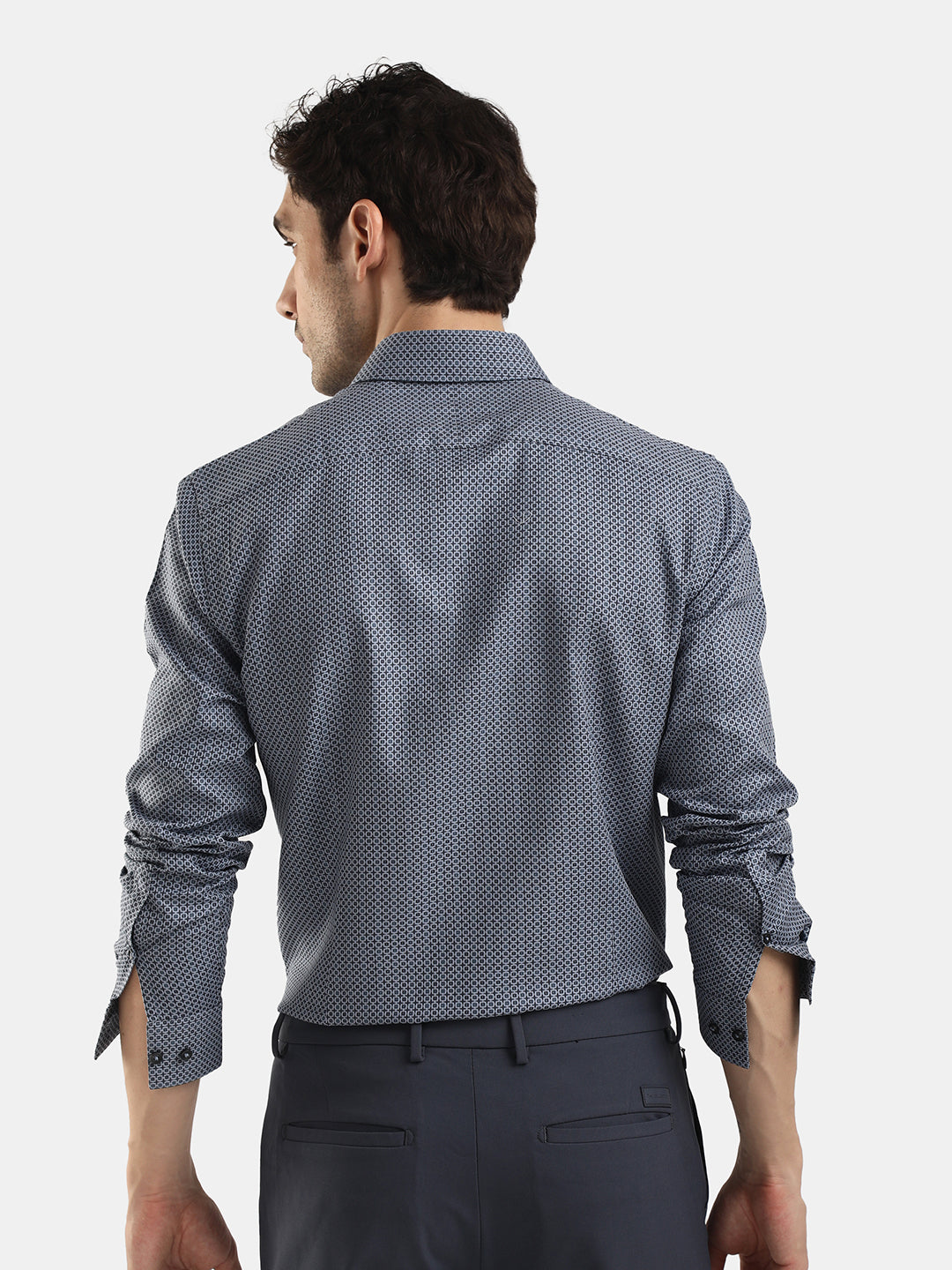 LIGHT BLUE DOBBY JACQUARD SHIRT
