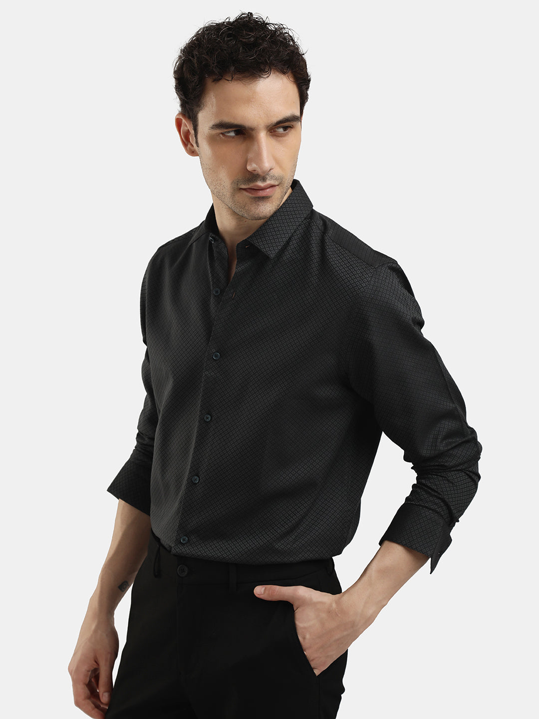 DOBBY JACQUARD CASUAL SHIRT