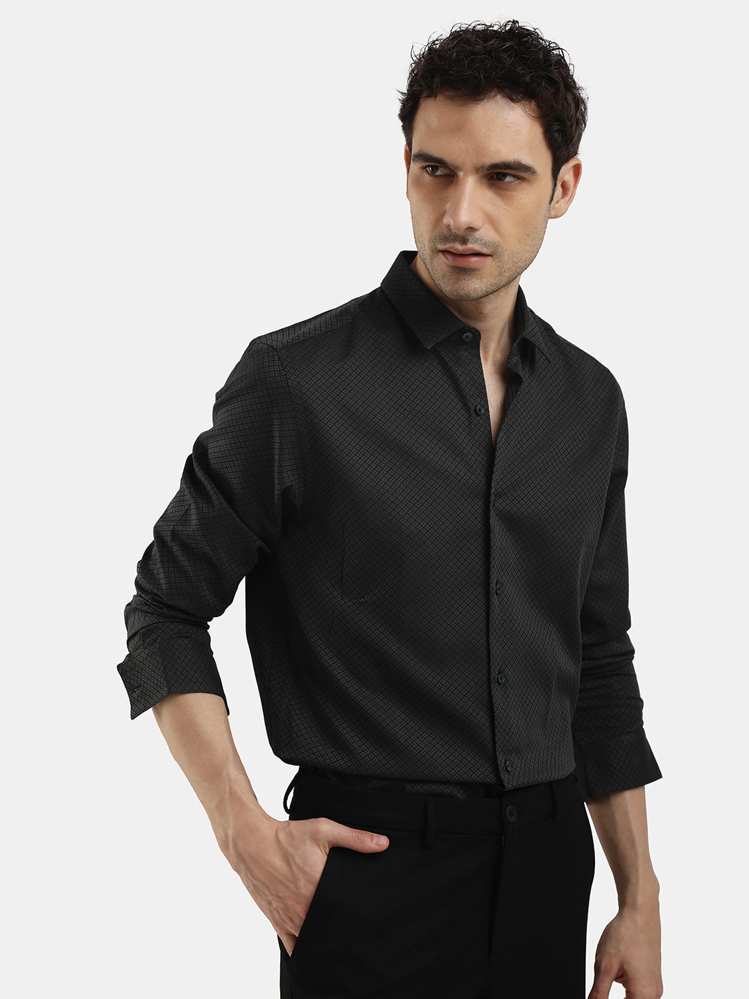 DOBBY JACQUARD CASUAL SHIRT
