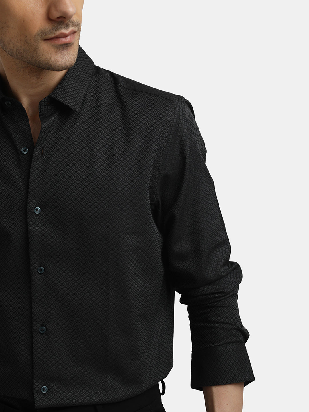 DOBBY JACQUARD CASUAL SHIRT