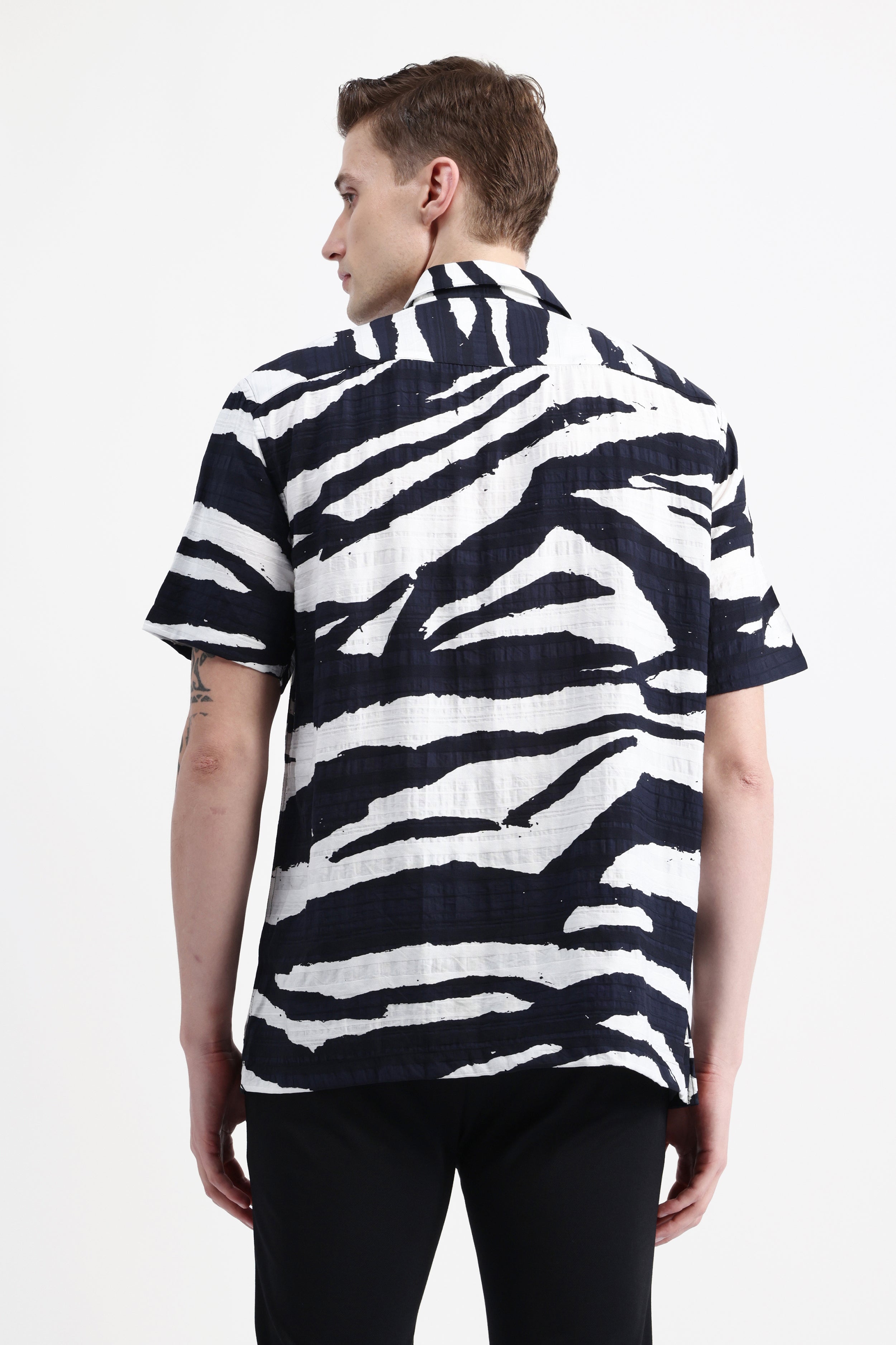 ABSTRACT PRINT HALF SLEEVE SHIRT