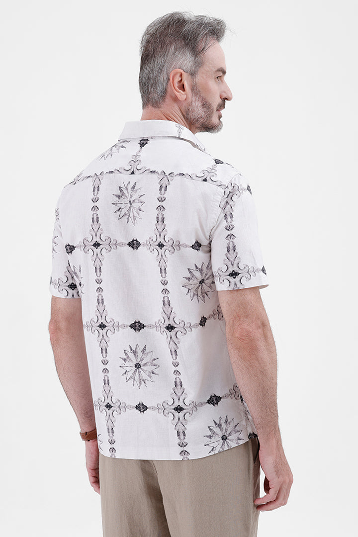 TURKISH ROSE BAROQUE
COTTON LINEN PRINT SHIRT