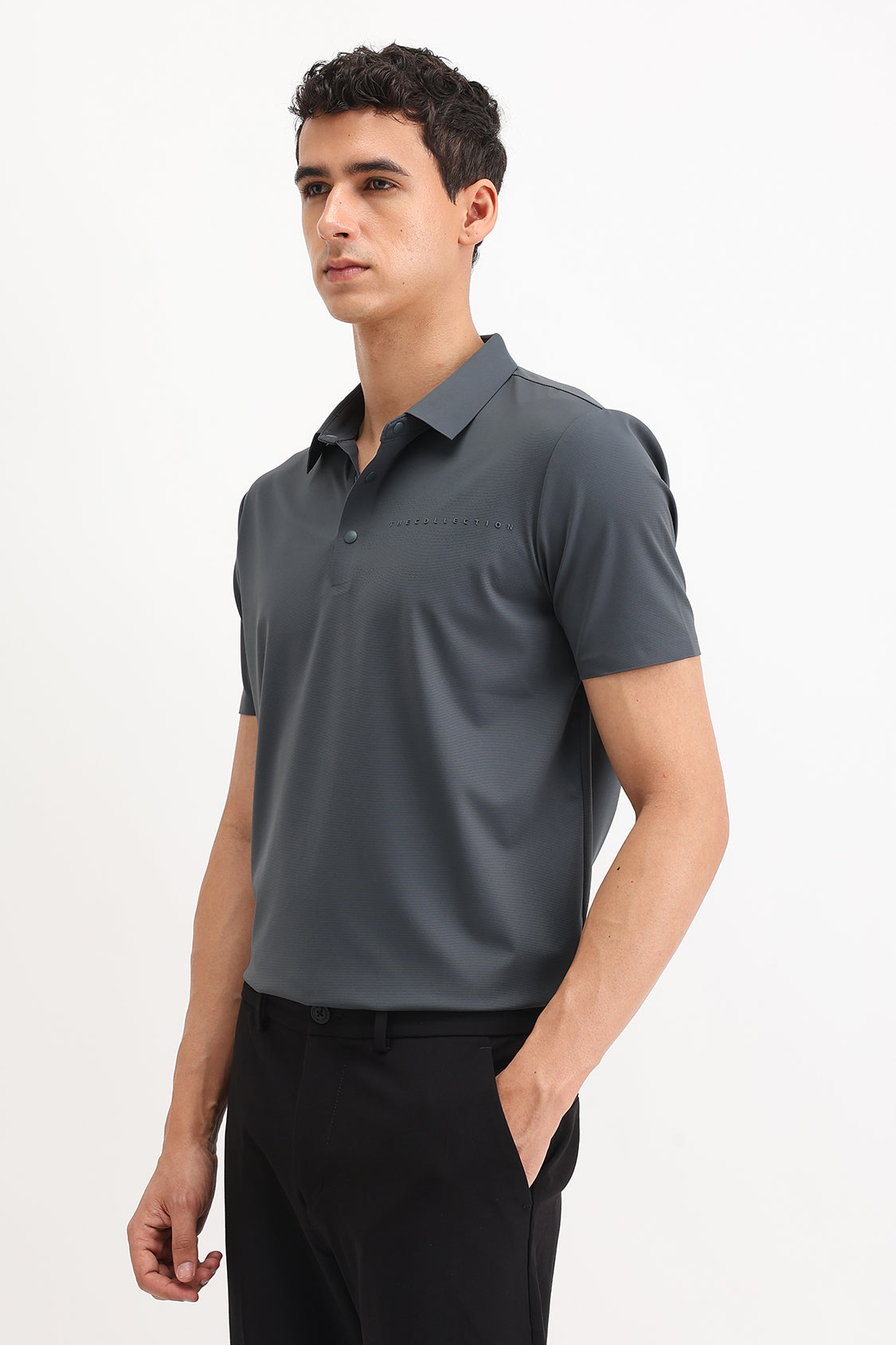 PLAIN SLIM FIT POLO T-SHIRT