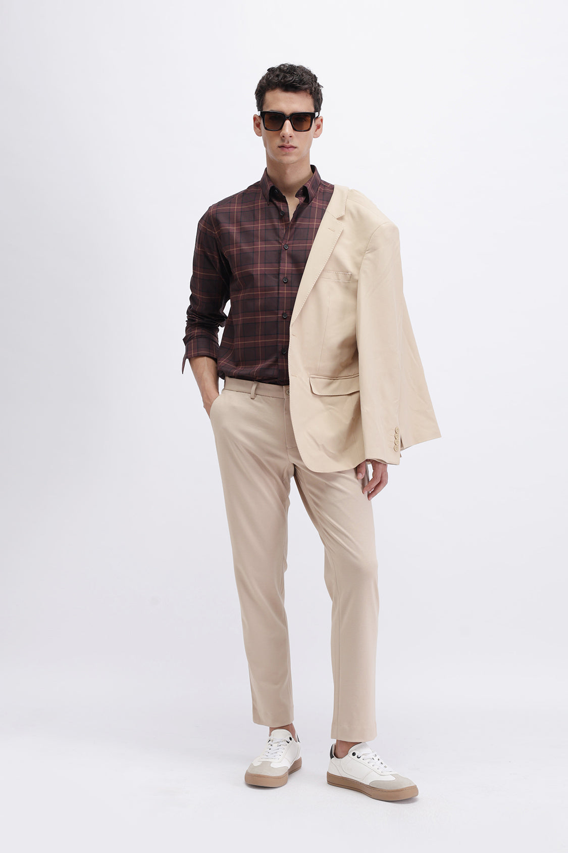 SLIM FIT CHECKED CASUAL SHIRT