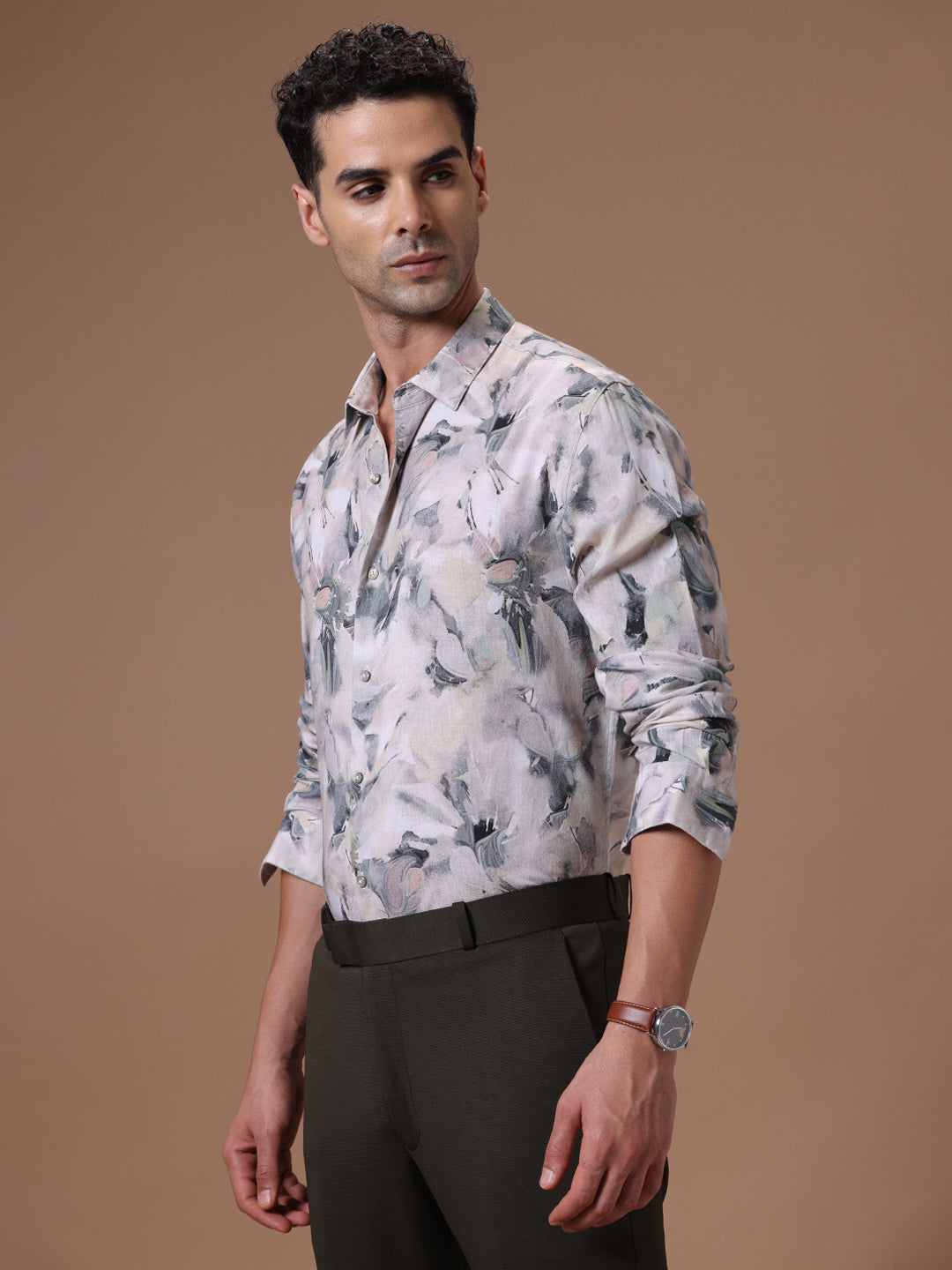 Comfort fit Printed Natural Smart casual Tencel Linen Full sleeve Shirt (RAGG)