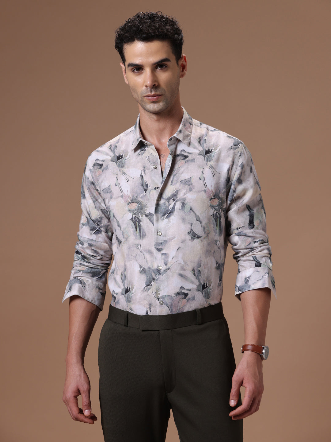 Comfort fit Printed Natural Smart casual Tencel Linen Full sleeve Shirt (RAGG)