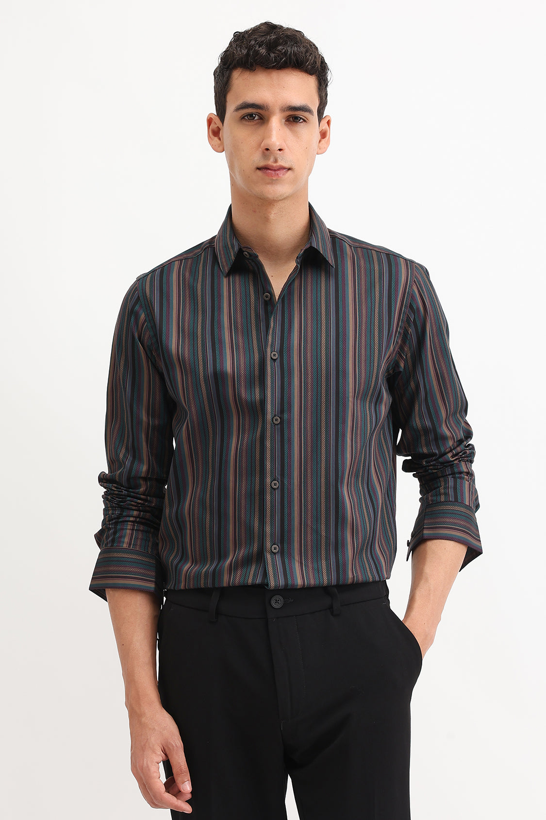 MULTI COLORED STRIPED SHIRT