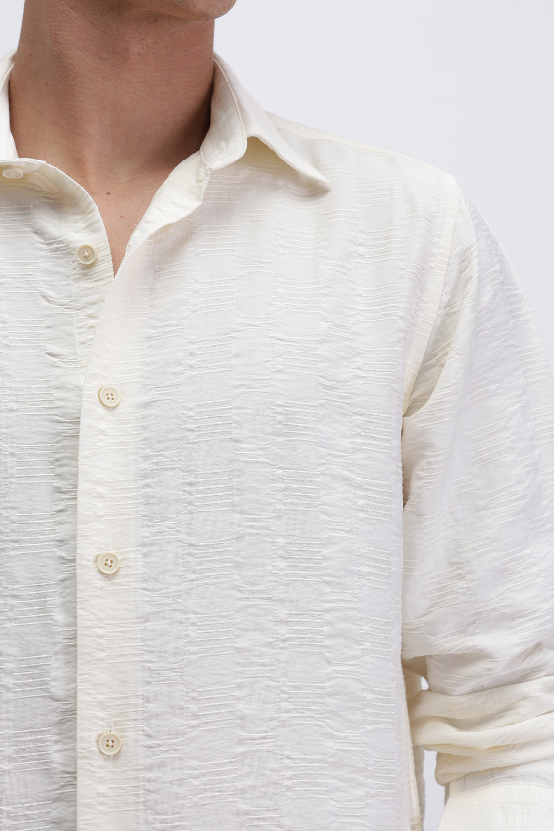 CRINKLE EFFECT TEXTURED SHIRT