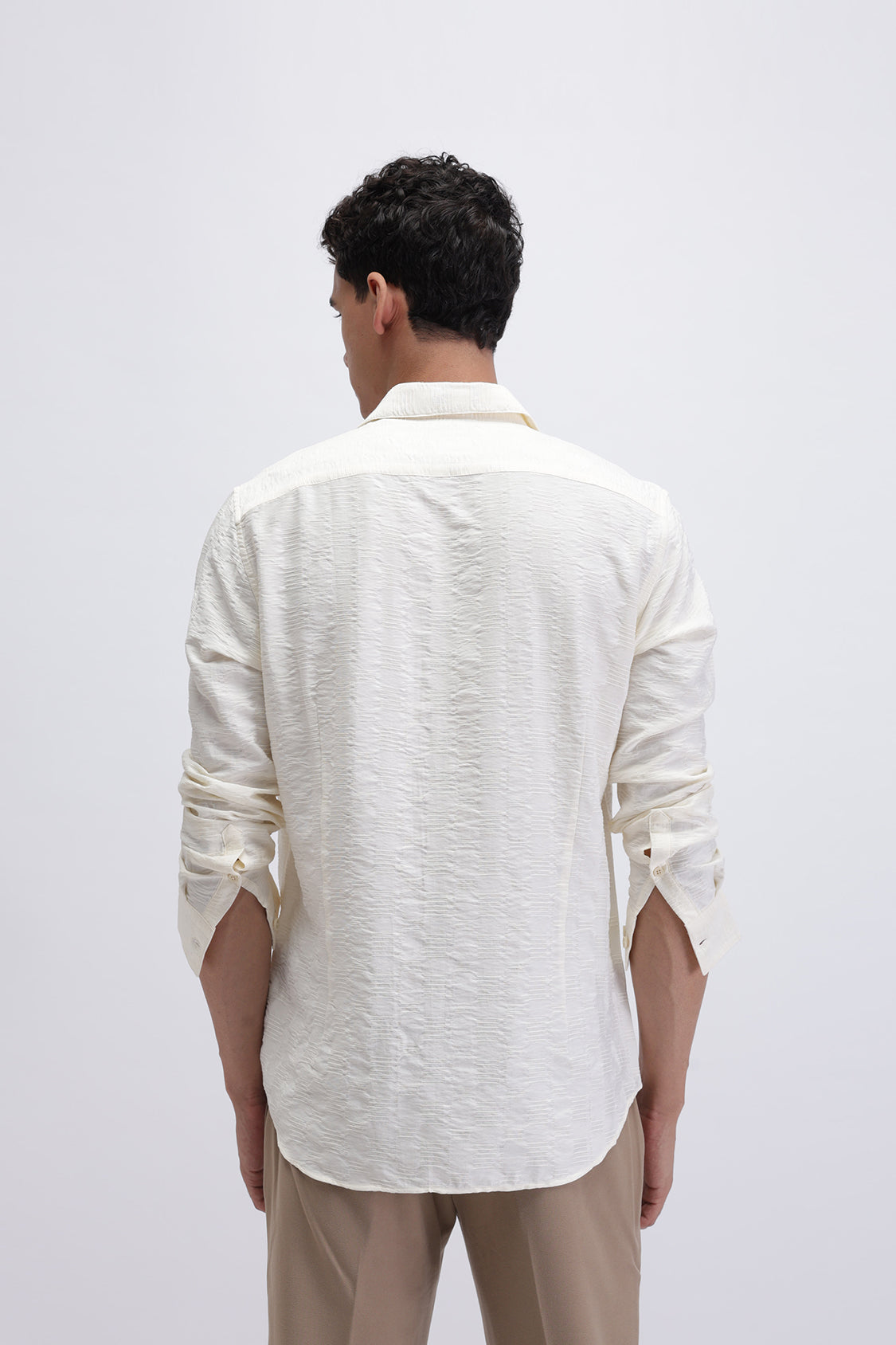 CRINKLE EFFECT TEXTURED SHIRT