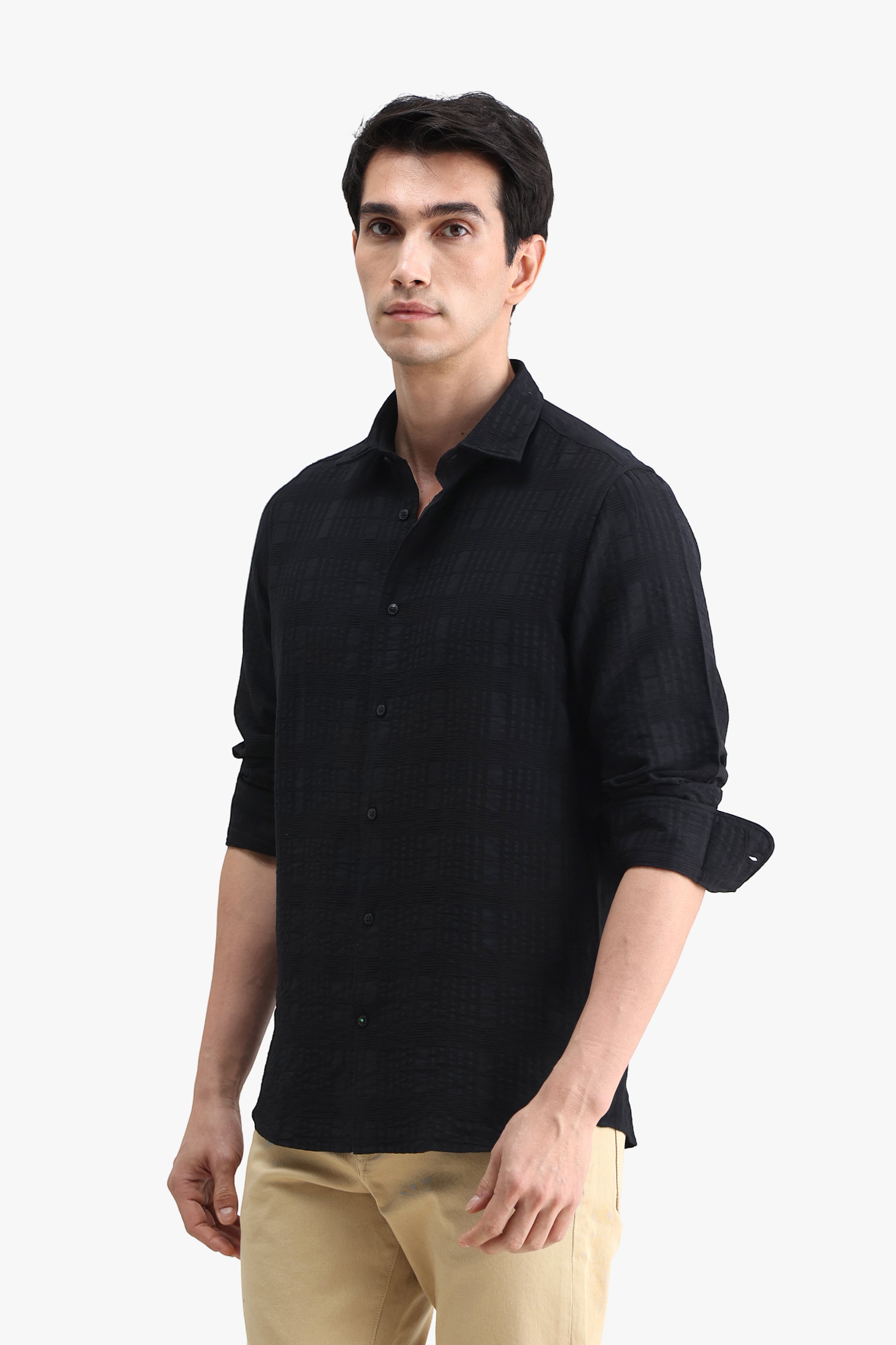 Viscose Blend Solid Shirt