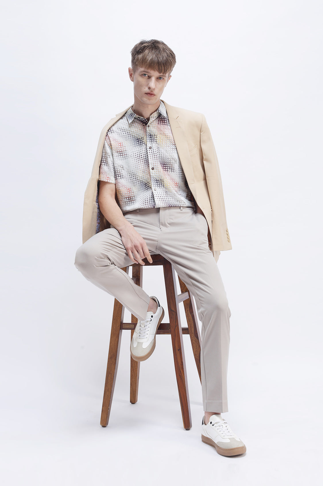 ABSTRACT PRINTED HALF SLEEVES SHIRT