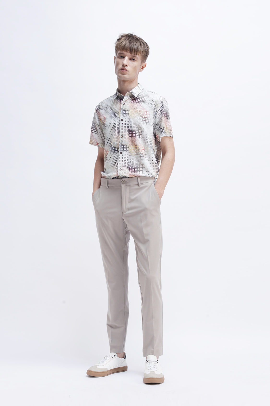 ABSTRACT PRINTED HALF SLEEVES SHIRT
