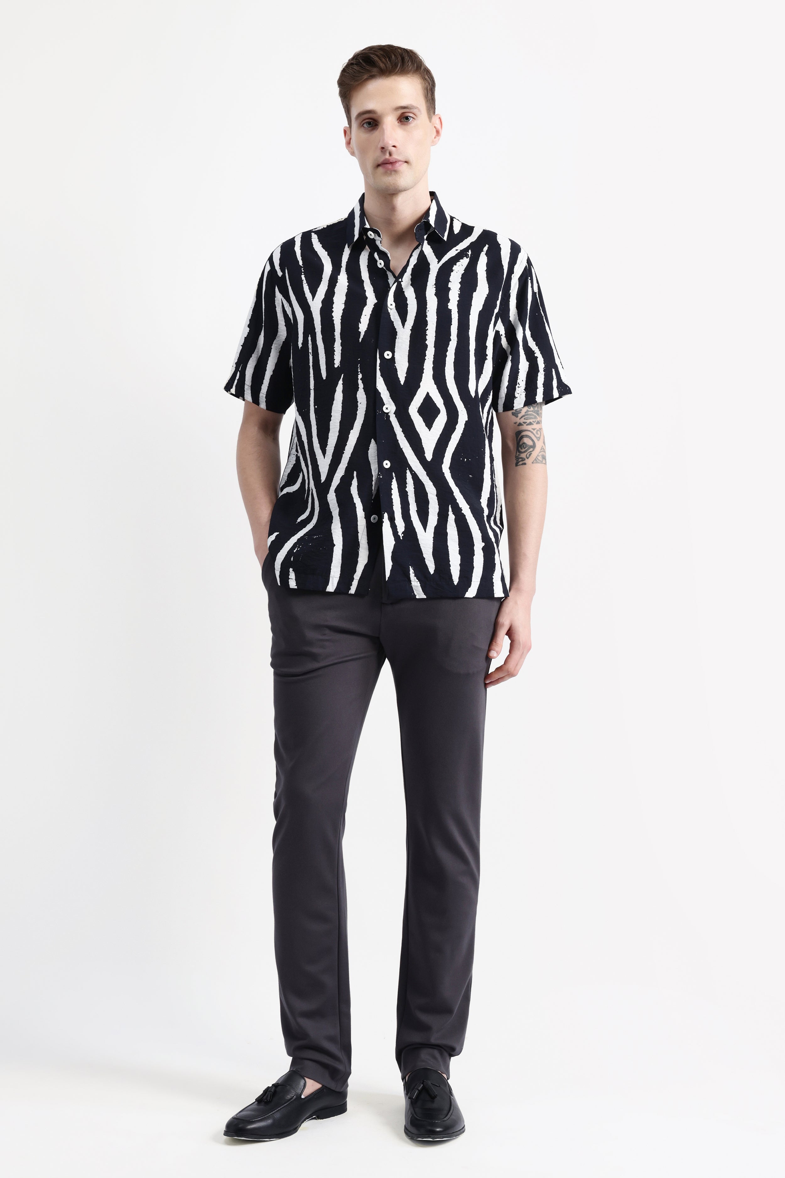 ABSTRACT PRINT HALF SLEEVES SHIRT