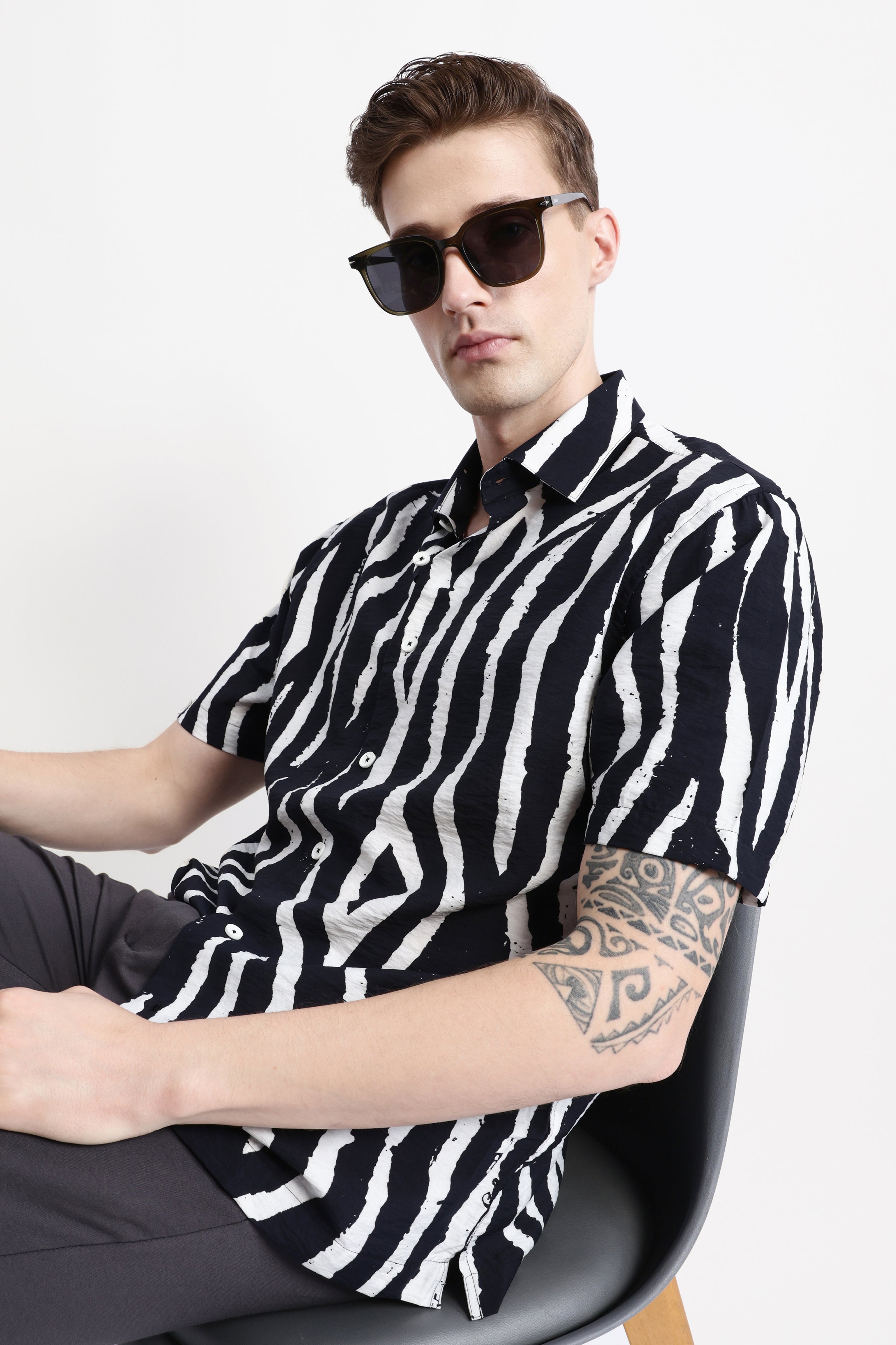 ABSTRACT PRINT HALF SLEEVES SHIRT