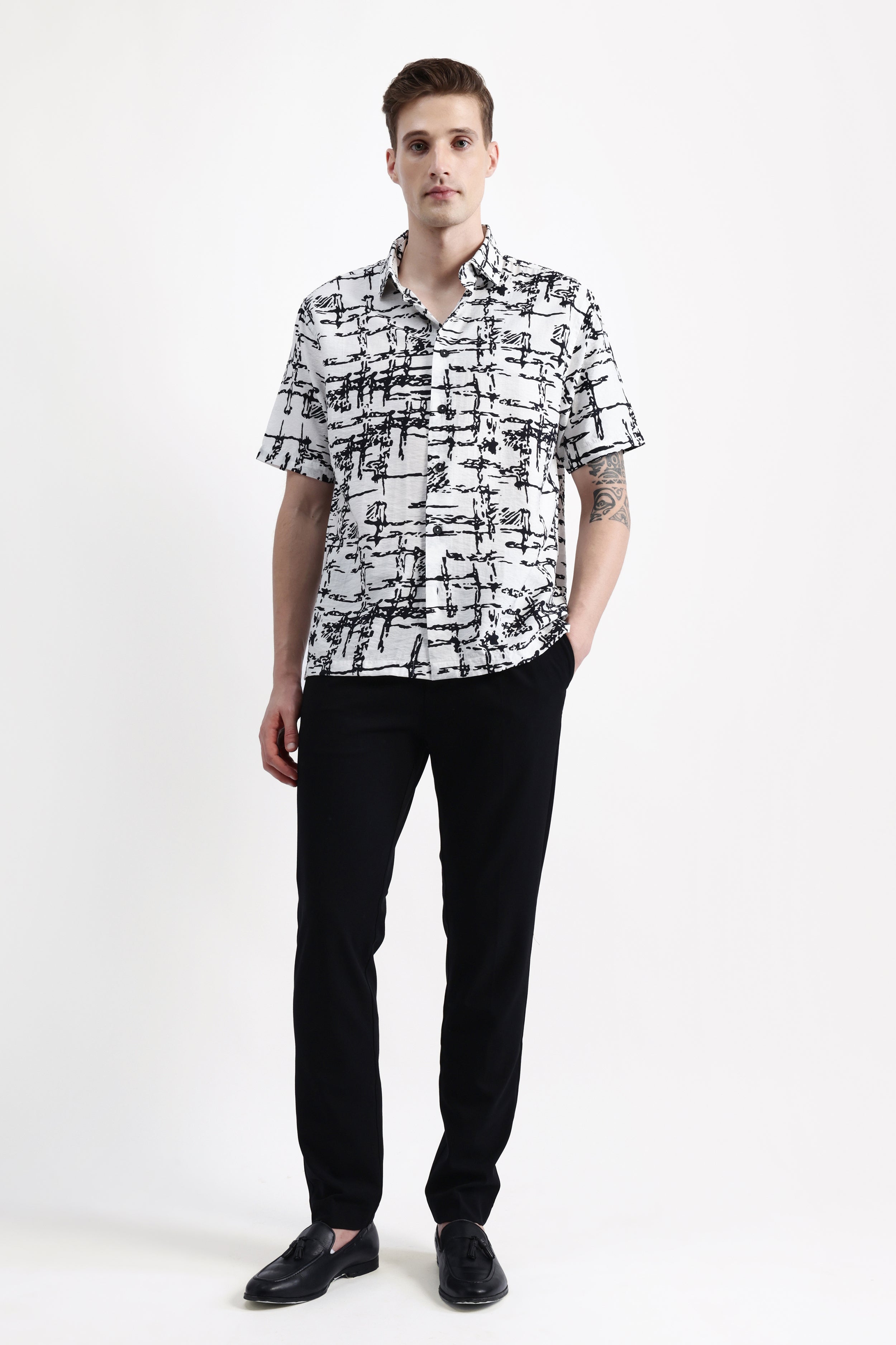 ABSTRACT PRINT HALF SLEEVES SHIRT