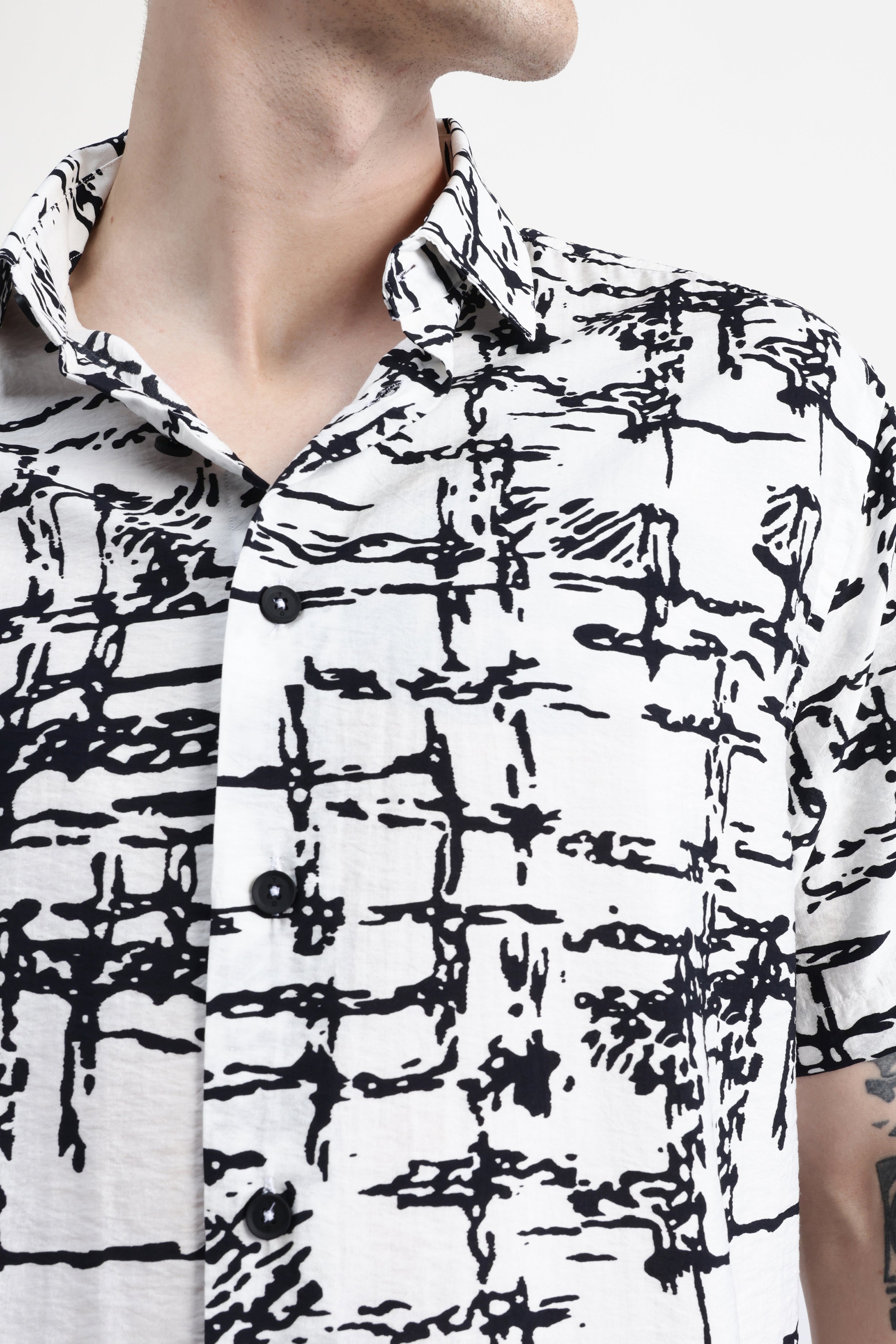 ABSTRACT PRINT HALF SLEEVES SHIRT