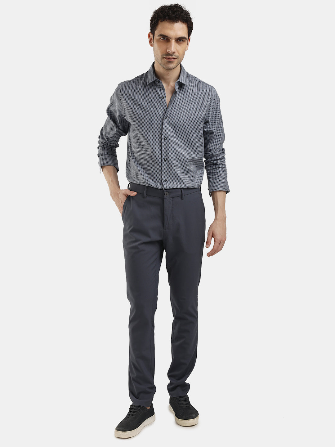 COTTON STRETCH PLAIN TROUSER