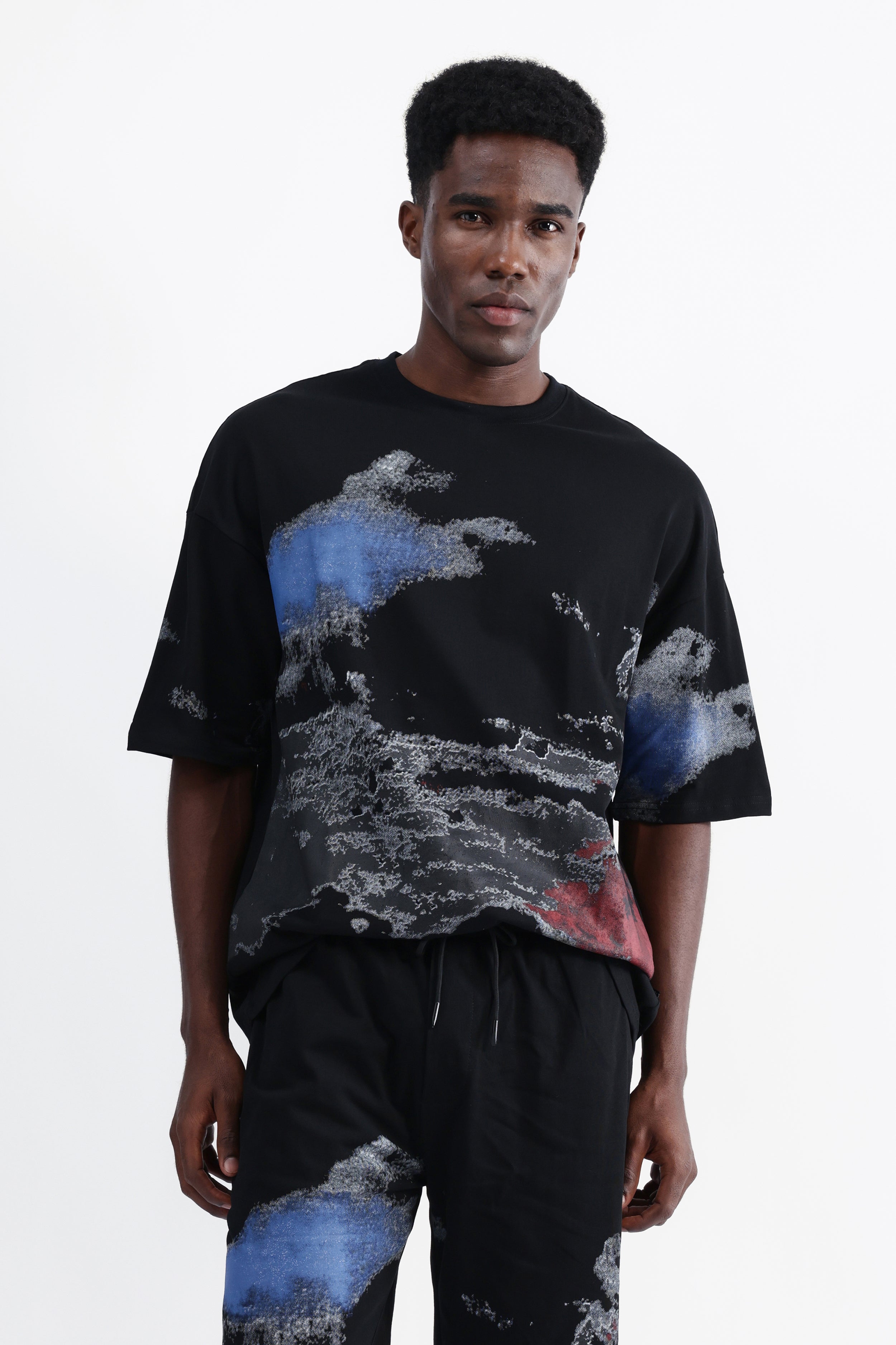 ABSTRACT PRINT OVERSIZED T-SHIRT