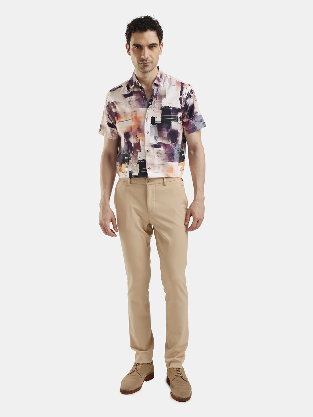ABSTRACT PRINT SHORT SLEEVES SHIRT