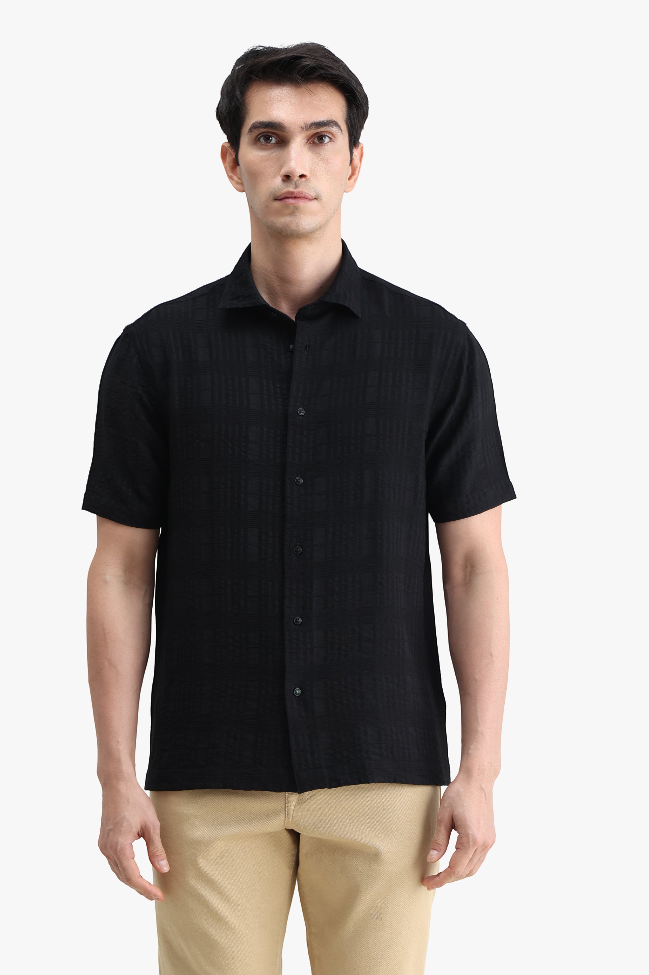 Viscose Blend Solid Shirt