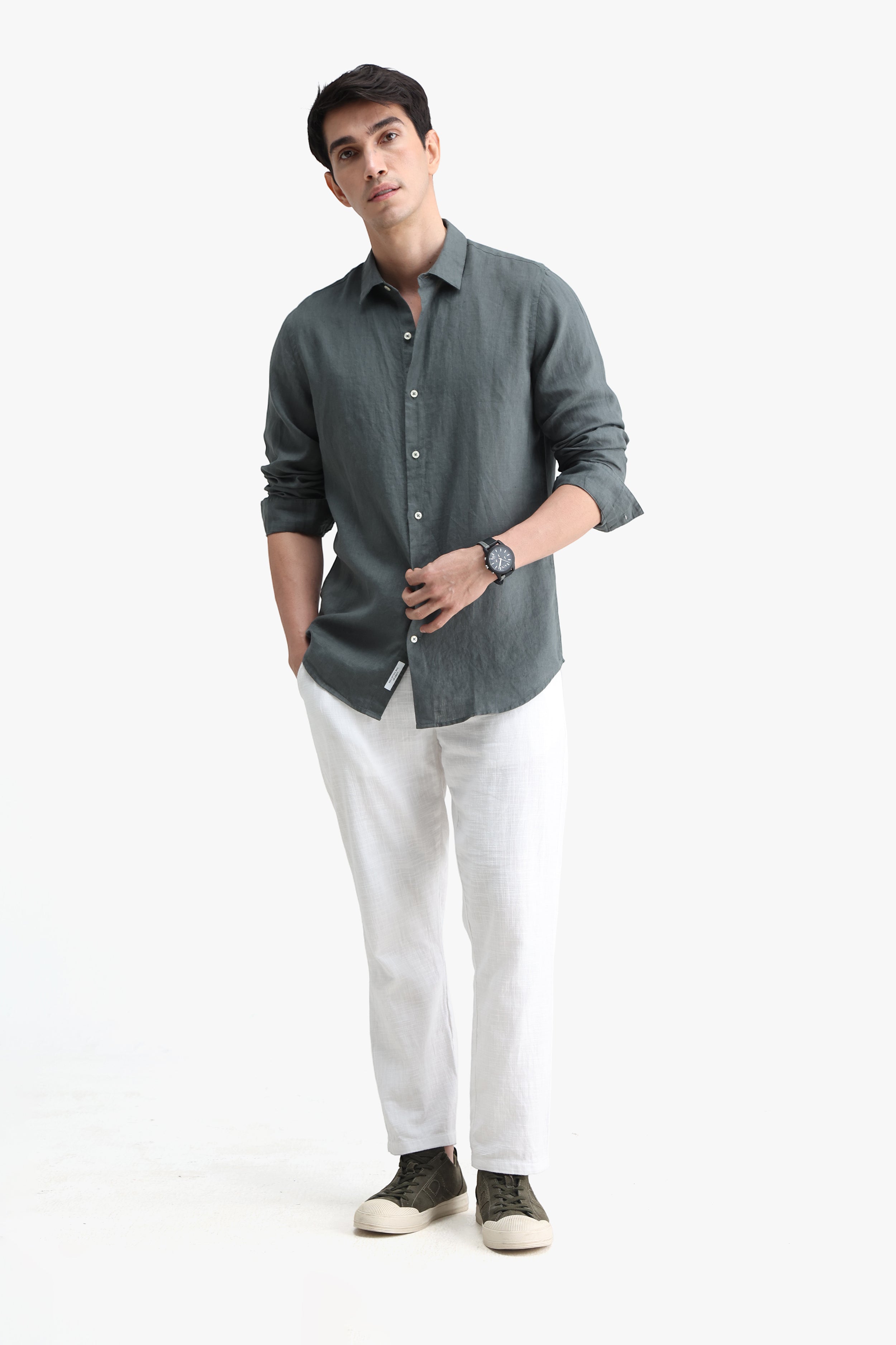 100% PURE LINEN FULL SLEEVE SHIRT