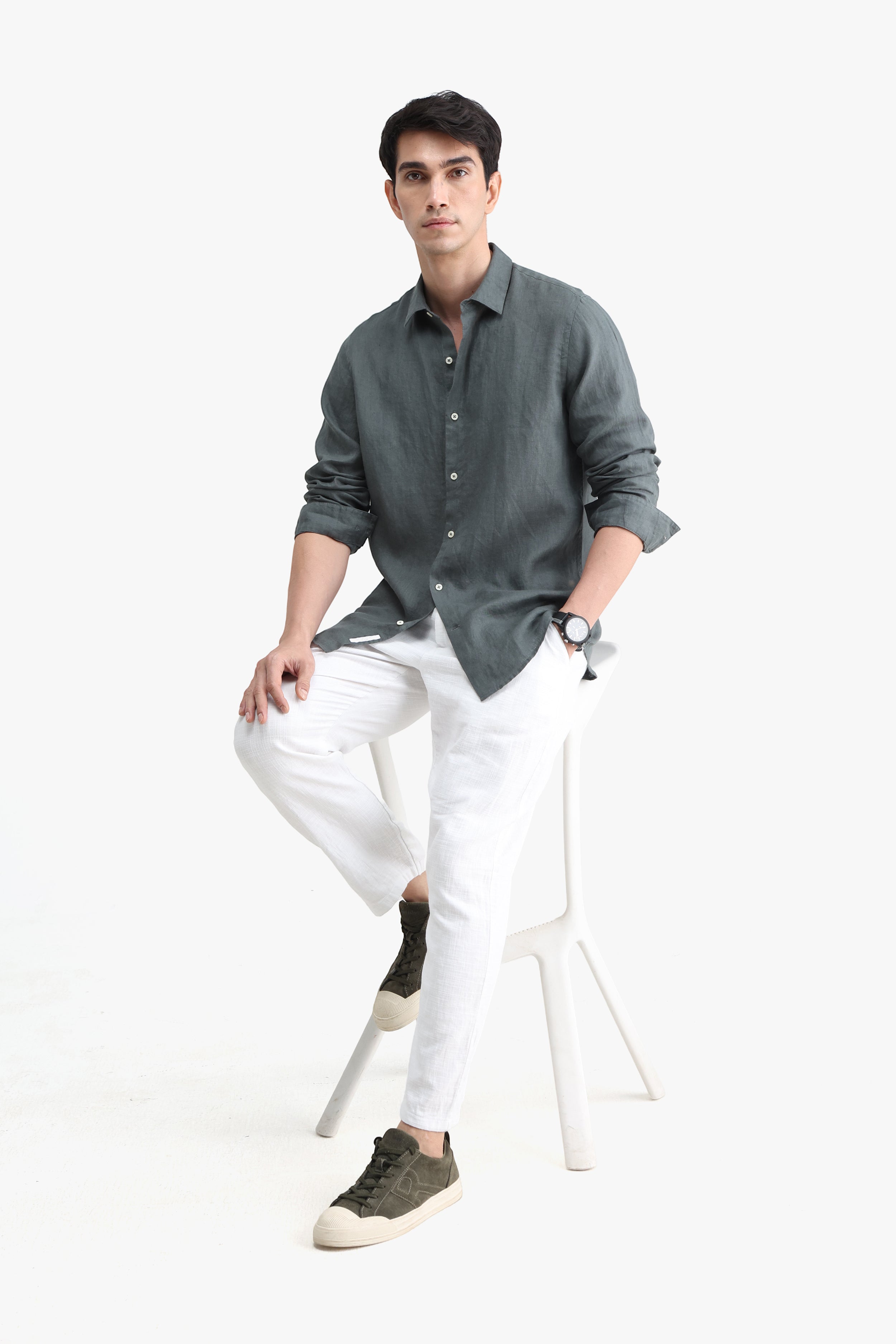 100% PURE LINEN FULL SLEEVE SHIRT