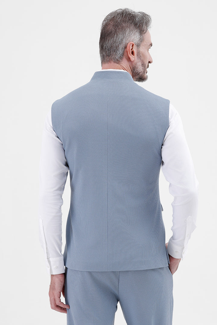 SKY BLUE STRETCH WAISTCOAT