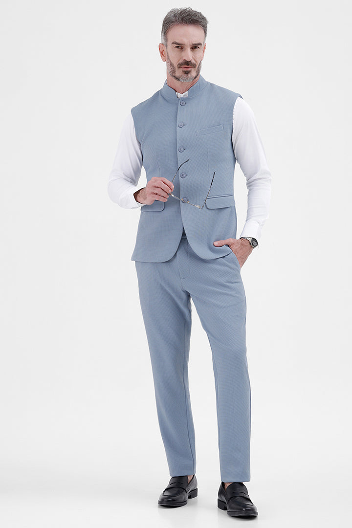 SKY BLUE STRETCH WAISTCOAT