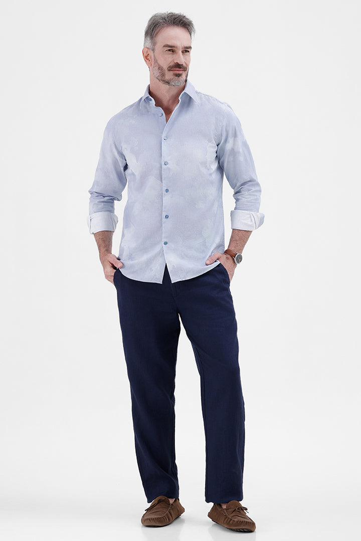 CLOUD COTTON LINEN PRINT SHIRT