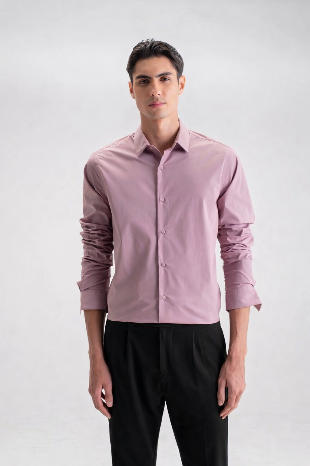 SLIM FIT CASUAL PLAIN SHIRT