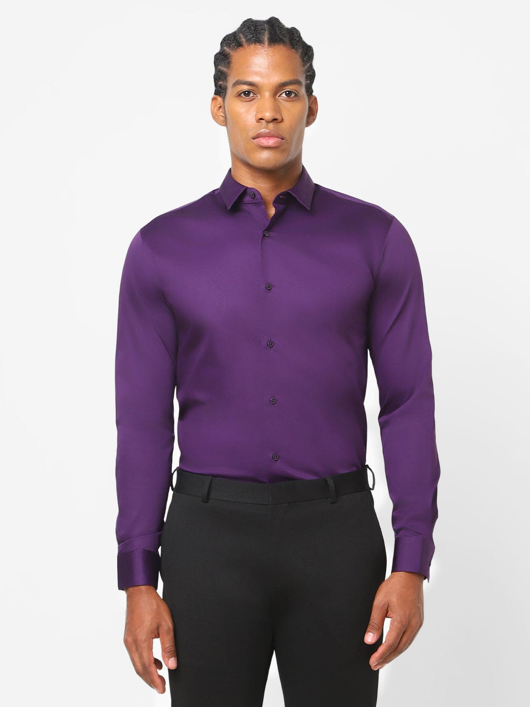 Men's Royal Voilet Solid Shirt – The Collection Men's Royal Voilet Solid Shirt – The Collection