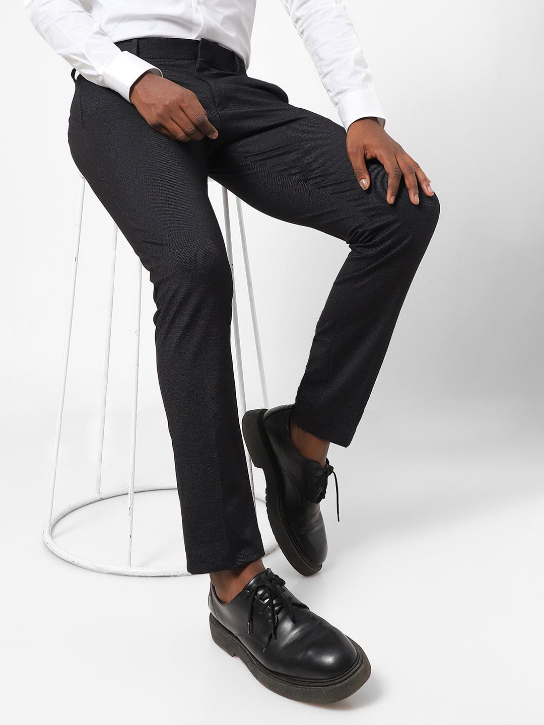 Black Pin Dot Knitted Stretch Men&