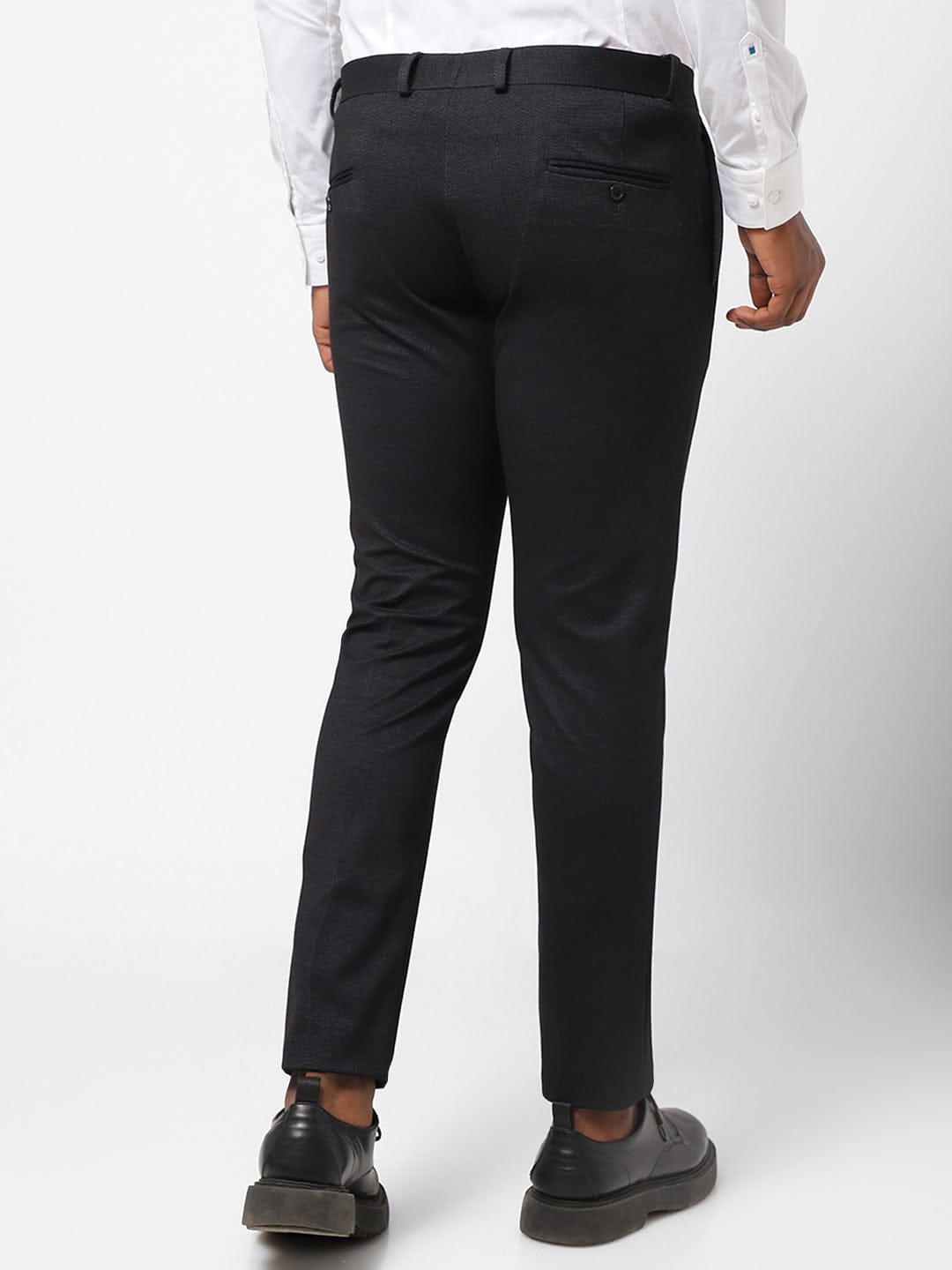 Black Pin Dot Knitted Stretch Men&