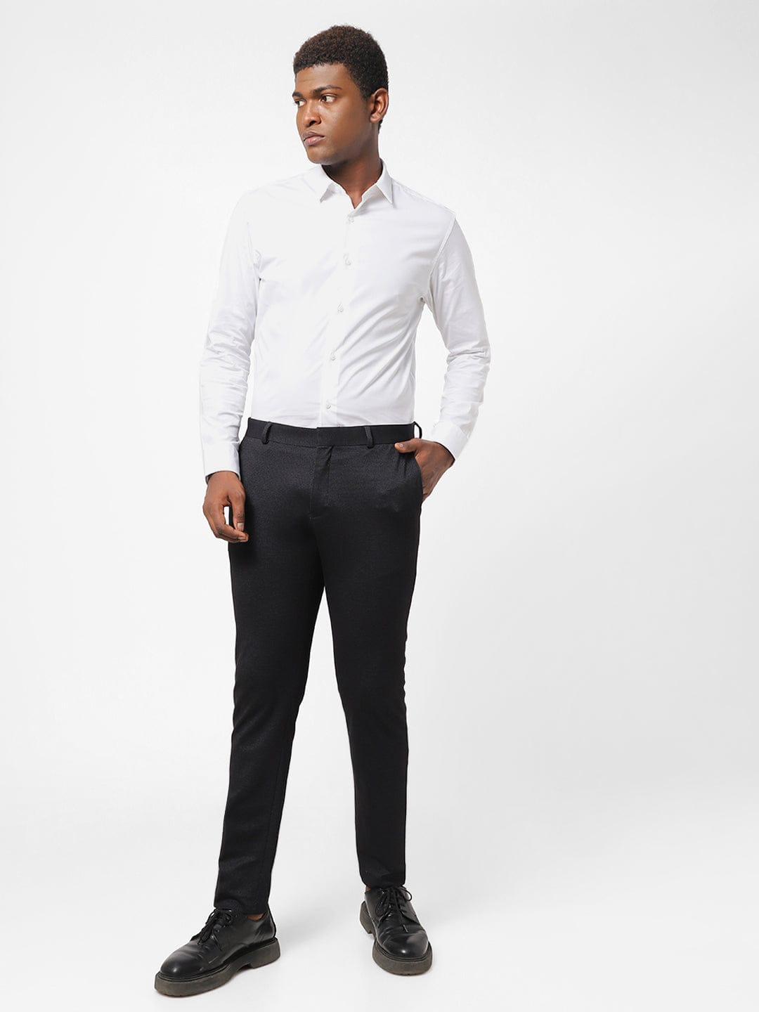 Black Pin Dot Knitted Stretch Men&