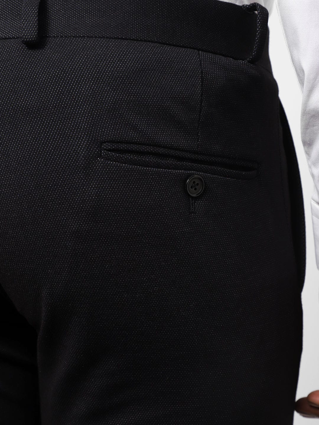 Black Pin Dot Knitted Stretch Men&