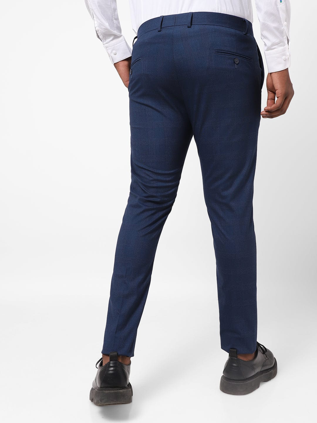 Blue Check Knitted Stretch Men&