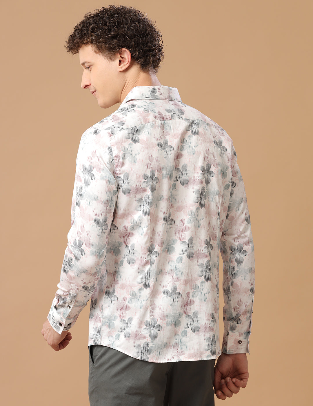 Comfort Fit Printed Regal Orchid Smart Casual Heavy Satin Shirt (HATH)