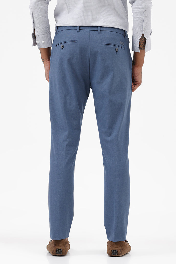 BLUE MELANGE STRETCH TROUSER