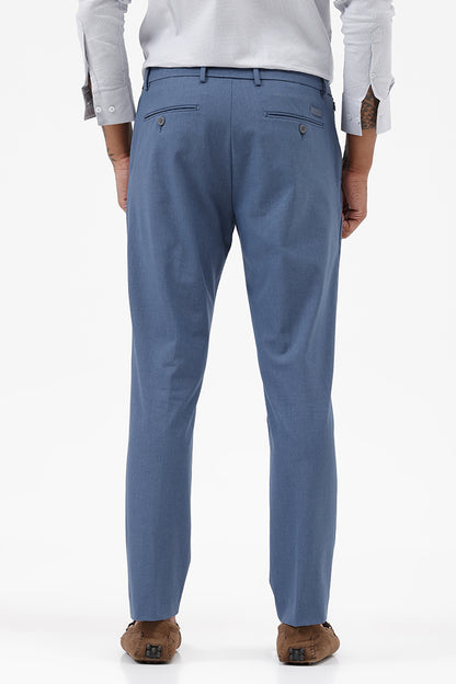 BLUE MELANGE STRETCH TROUSER