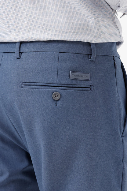 BLUE MELANGE STRETCH TROUSER