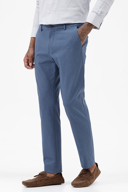BLUE MELANGE STRETCH TROUSER