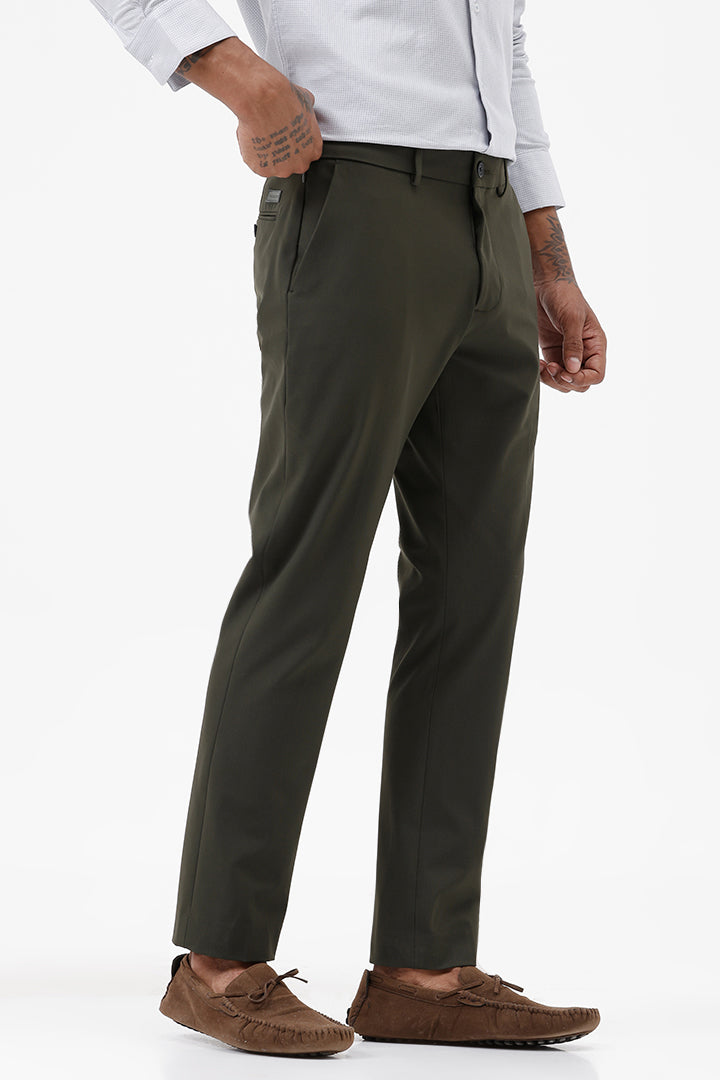EARTHY OLIVE STRETCH TROUSER