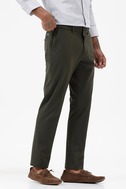 EARTHY OLIVE STRETCH TROUSER