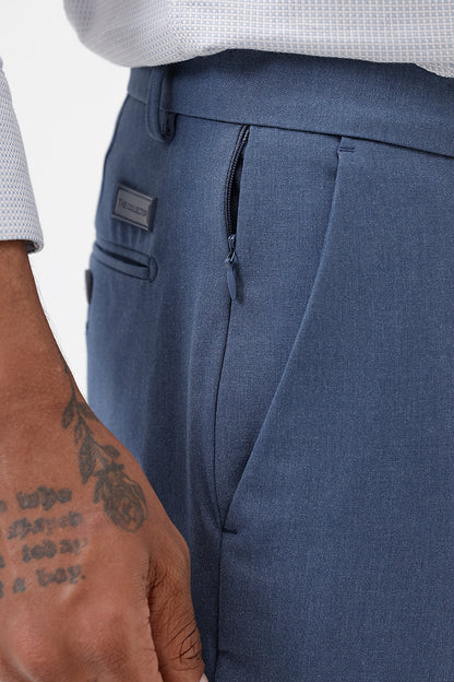 BLUE MELANGE STRETCH TROUSER
