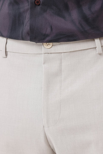 ELEGANT CREAM STRETCH TROUSER